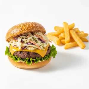 Coleslaw Burger With Chips