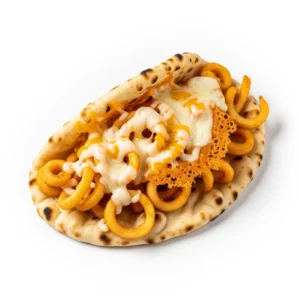 Curly Fries With Cheese In Nan Bread