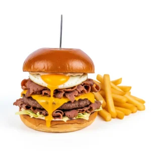 Half Pounder Mega Burger With Chips