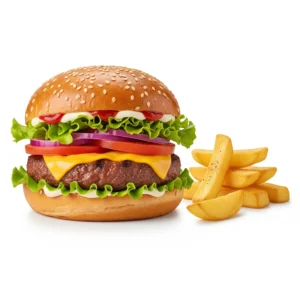 Beef-Burger-With-Chips